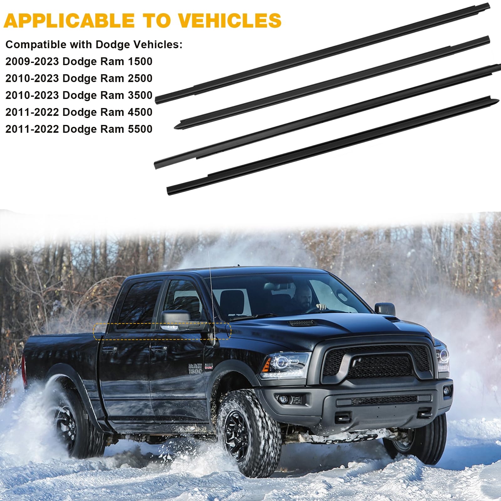 Gledewen rear right weatherstrip seal blocking rain and debris