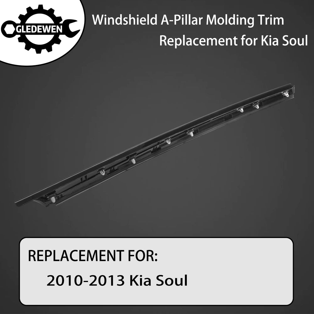 Gledewen right front A-pillar trim with gloss black finish for Kia Soul 2010-2013.