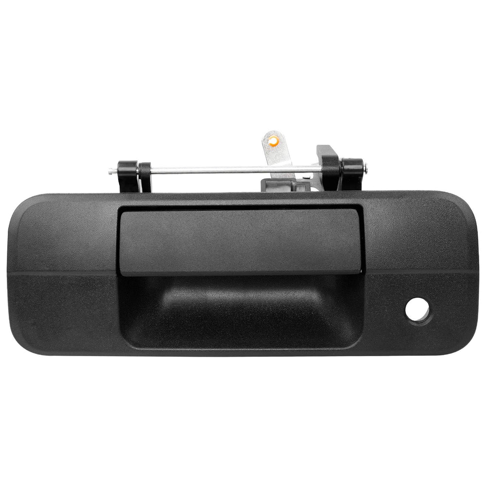 Gledewen 81213 metal tailgate handle closeup highlighting durable weather-resistant finish.