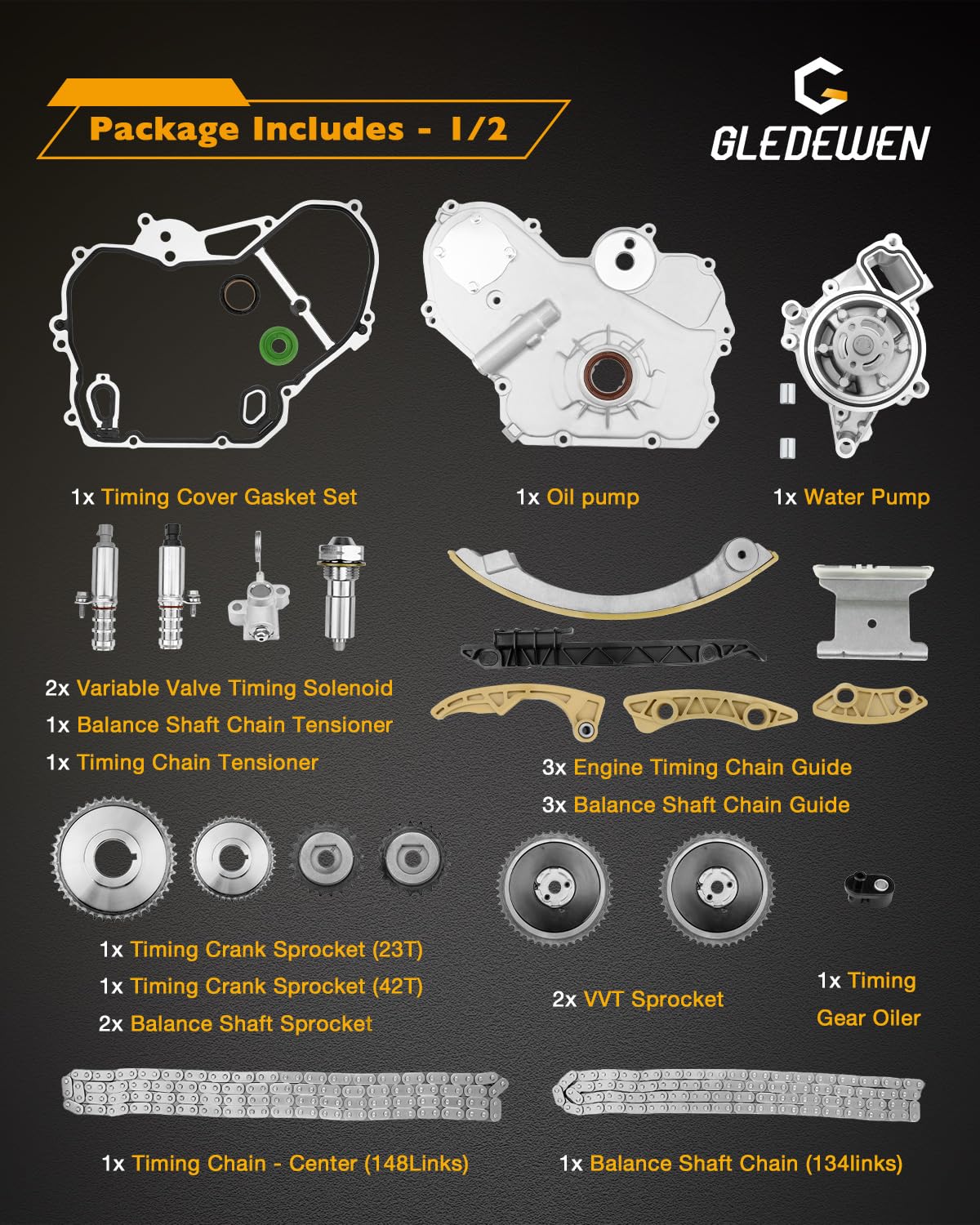 Gledewen right 21T balance shaft sprocket improves balance