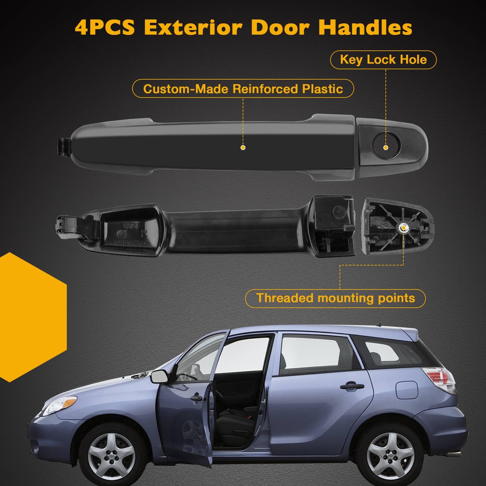 Gledewen driver-side door handle for Camry 2002-2006, reliable fit.
