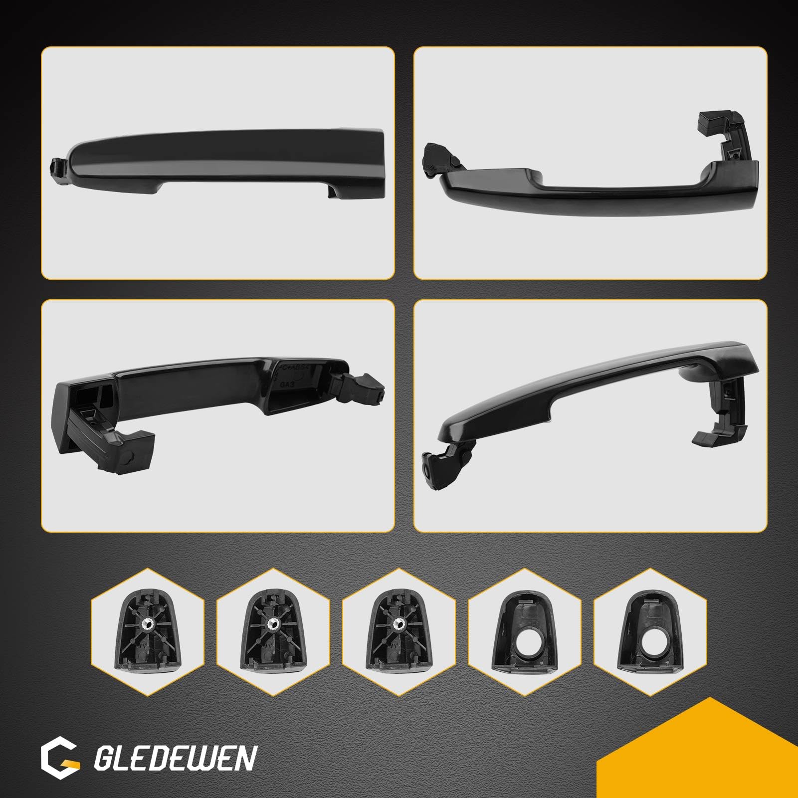 Gledewen passenger-side door handle for Camry 2002-2006, precise alignment.