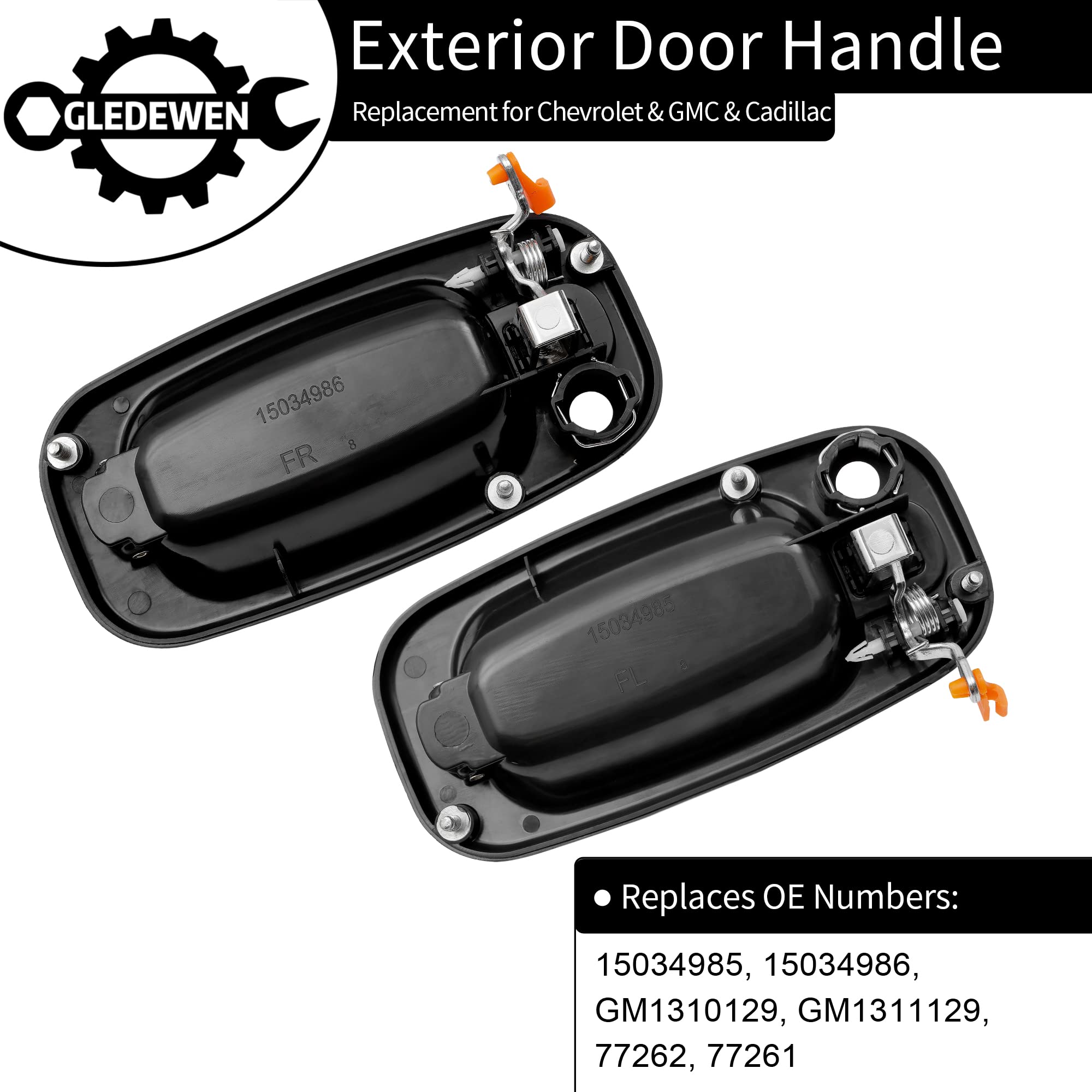 Gledewen chrome lever door handle with black housing for durable finish
