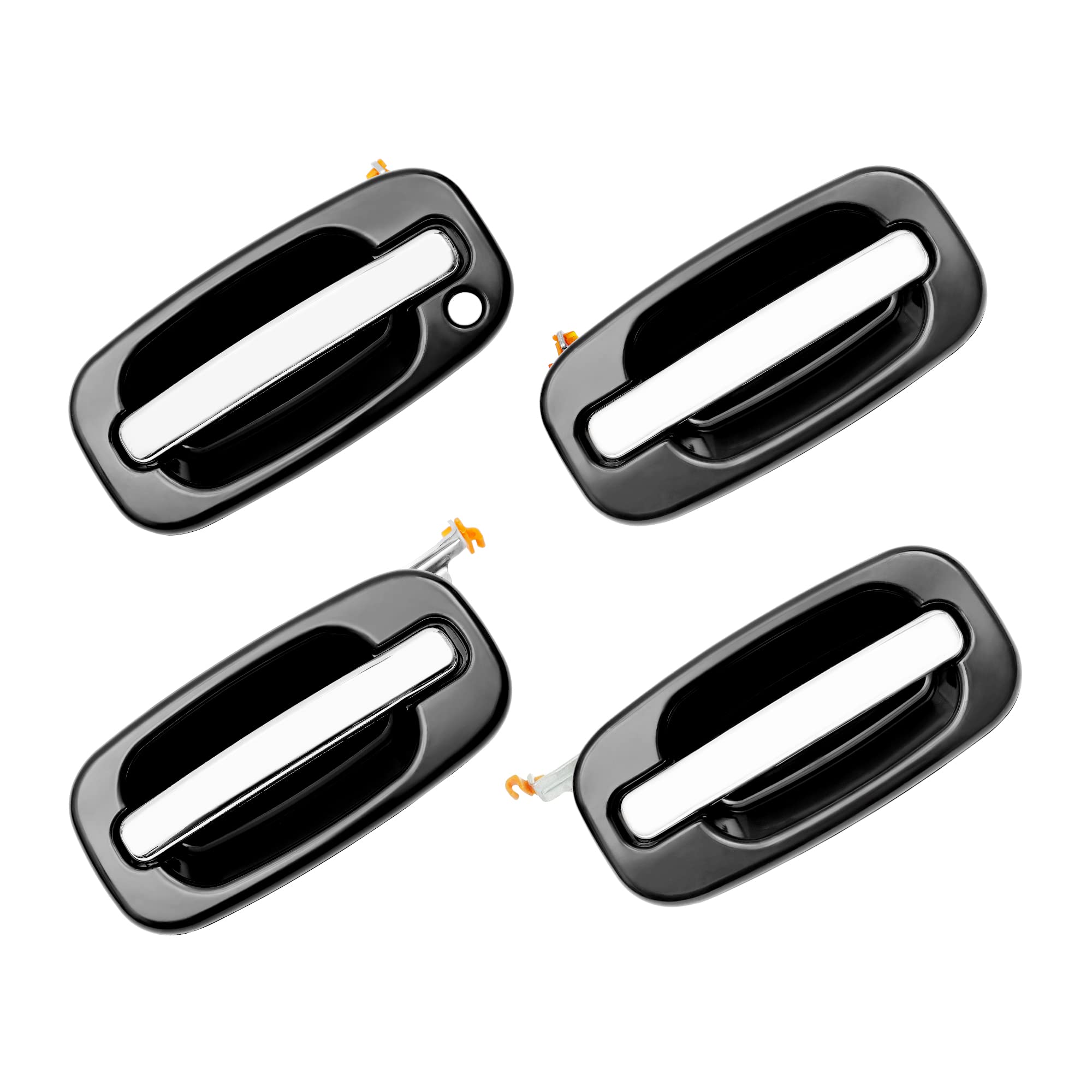 Gledewen exterior front-right chrome lever door handle with black housing for OE replacement.