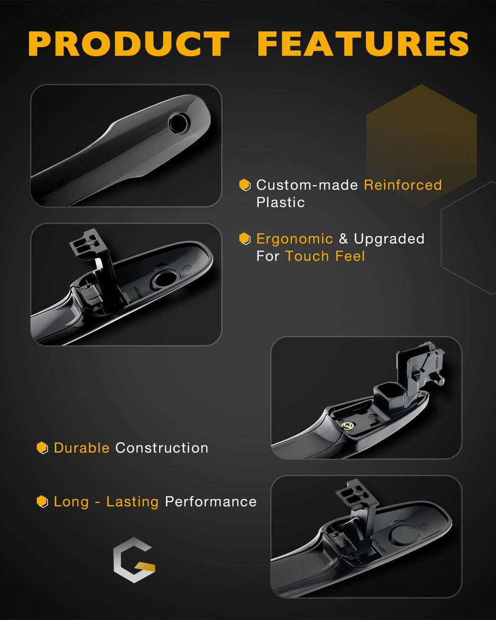 Gledewen exterior door handle rear right Camry supports easy entry
