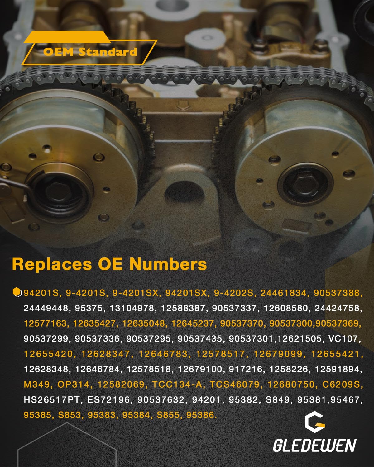 Gledewen left timing chain guide for precise timing alignment