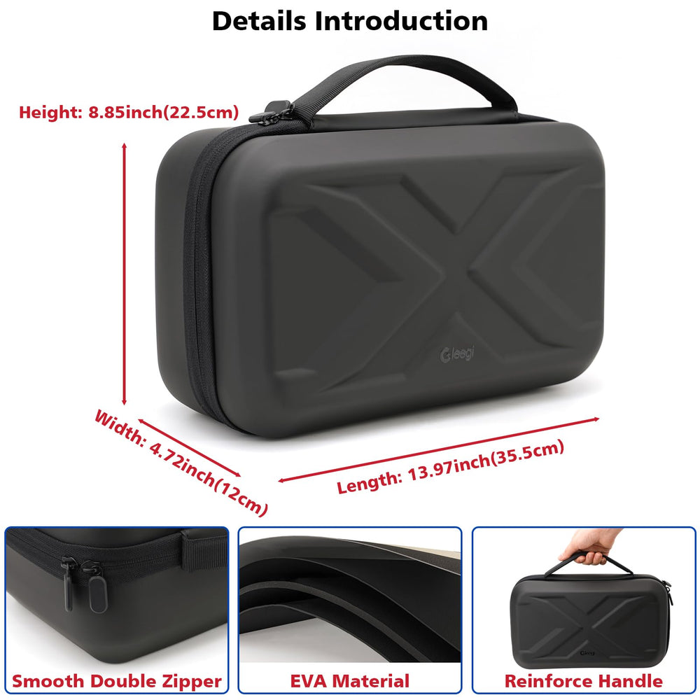 Weatherproof zippers and wipe clean surface protect the case
