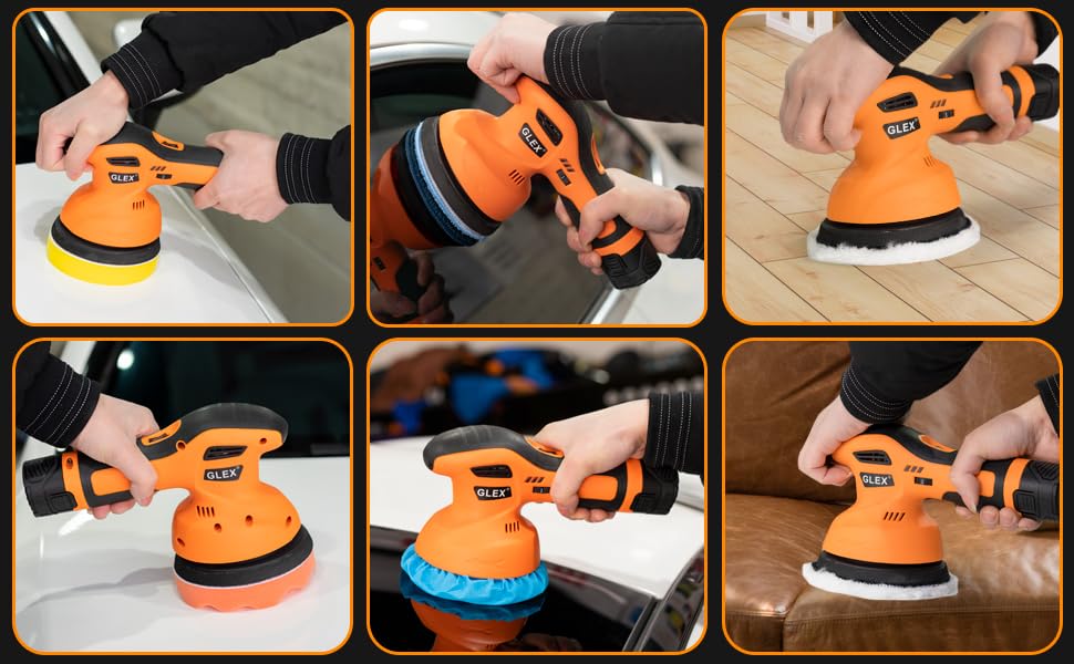 GLEX polisher used on car, boat, and furniture with professional results