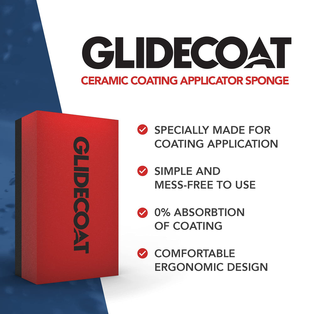 Glidecoat applicator sponge demonstrates low absorption to reduce product waste.