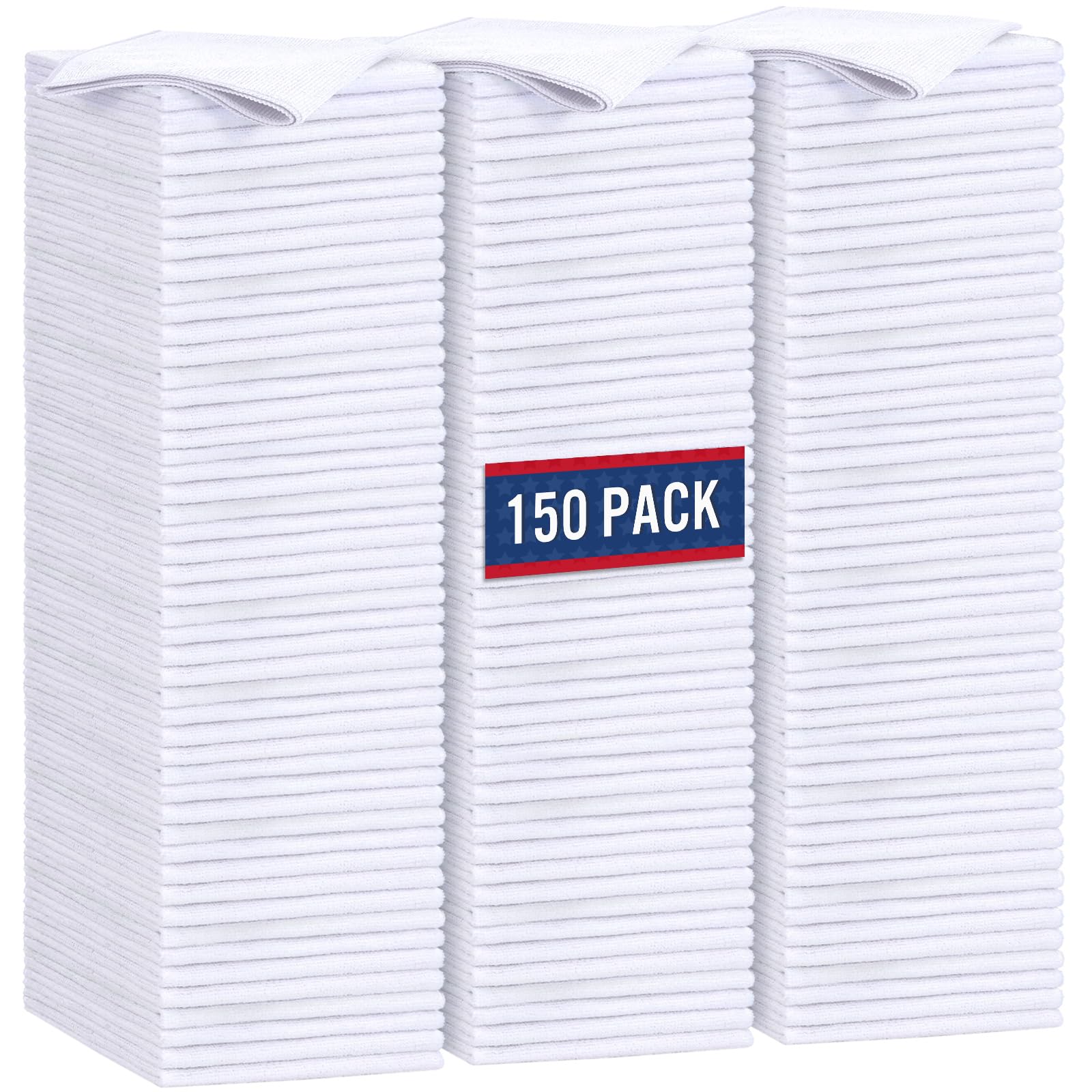 GLIMGLINT white microfiber cloth for kitchen counters; highly absorbent and lint-free for quick, streak-free wipes.