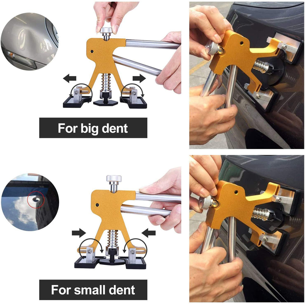 GLISTON golden dent lifter helps lift dents smoothly without harming paint.