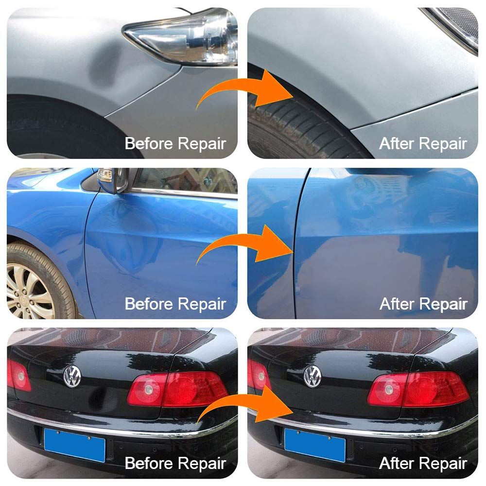 GLISTON T-bar dent puller in action for precision pull without damaging paint.