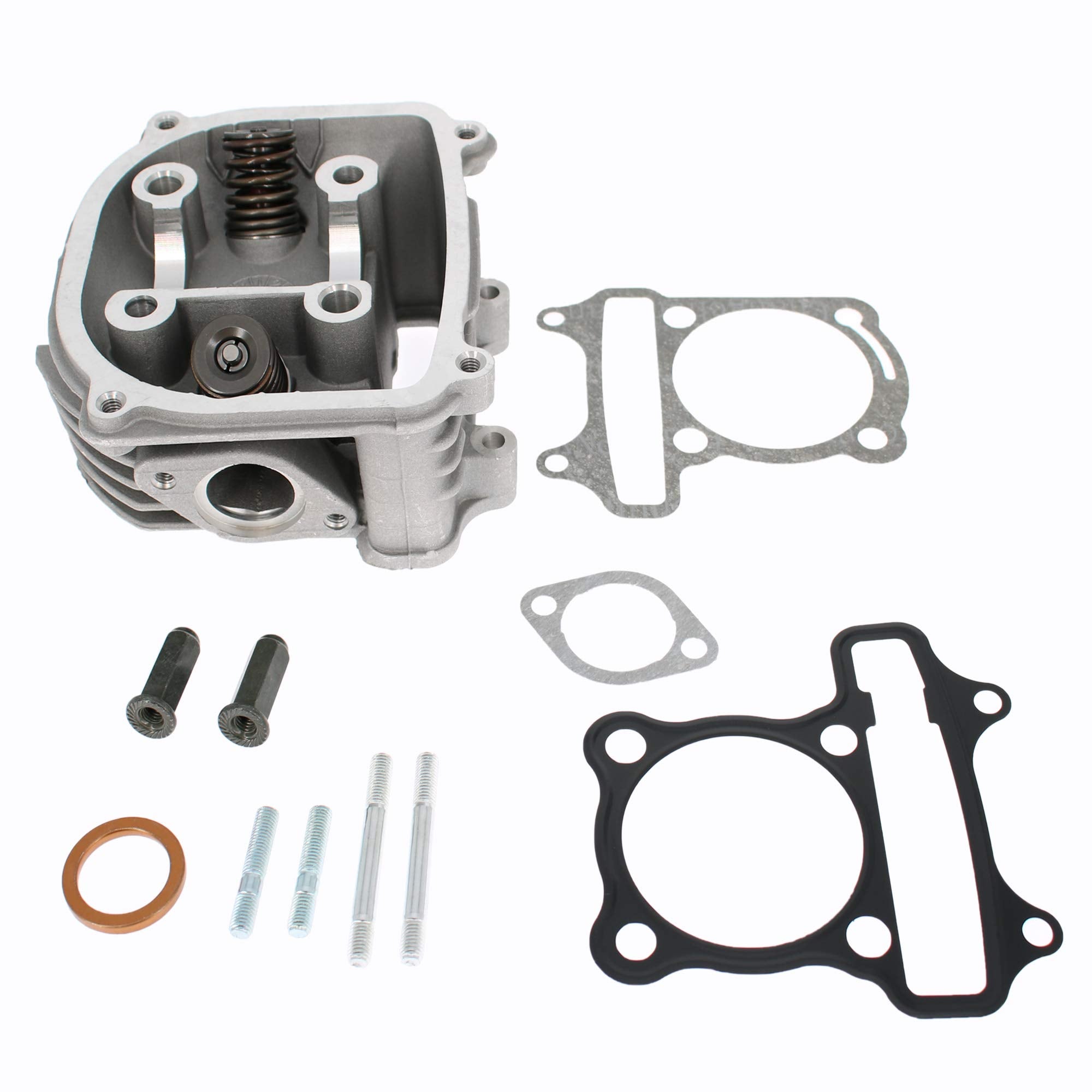 Glixal ATGT-018 cylinder head front view for GY6 engines, ready for 125cc–150cc upgrade