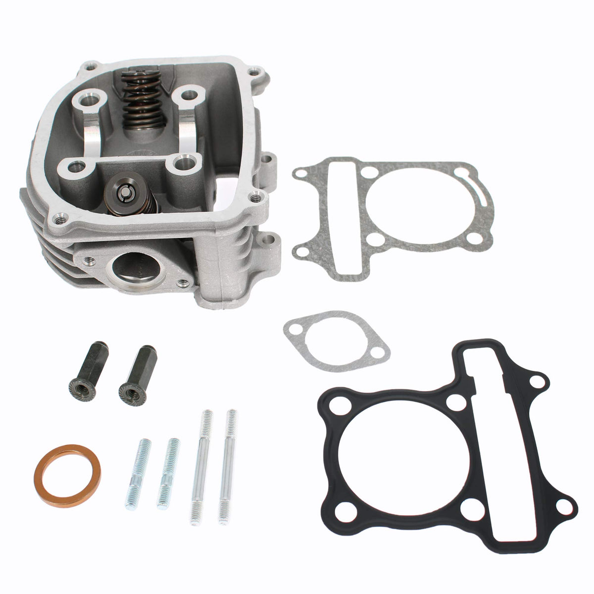 Glixal ATGT-018 cylinder head front view for GY6 engines, ready for 125cc–150cc upgrade