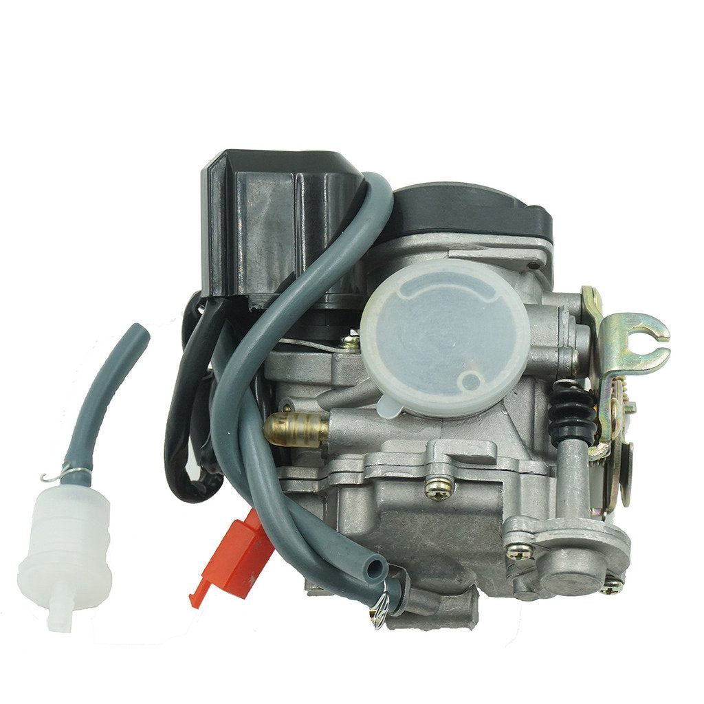 Glixal ATMT1-073-1 20mm big-bore CVK carburetor for GY6 scooters enhances throttle response.