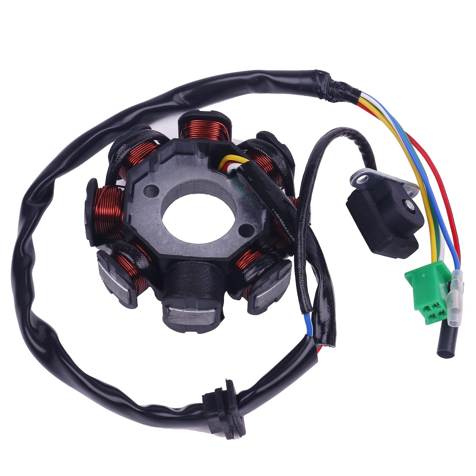Glixal GY6 stator pick-up trigger wiring close-up