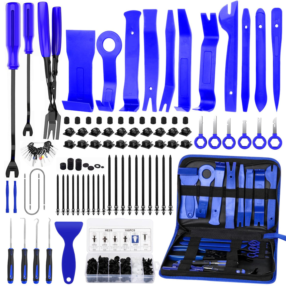 GLK 248pcs trim removal tool set in blue for quick interior and exterior car repairs.