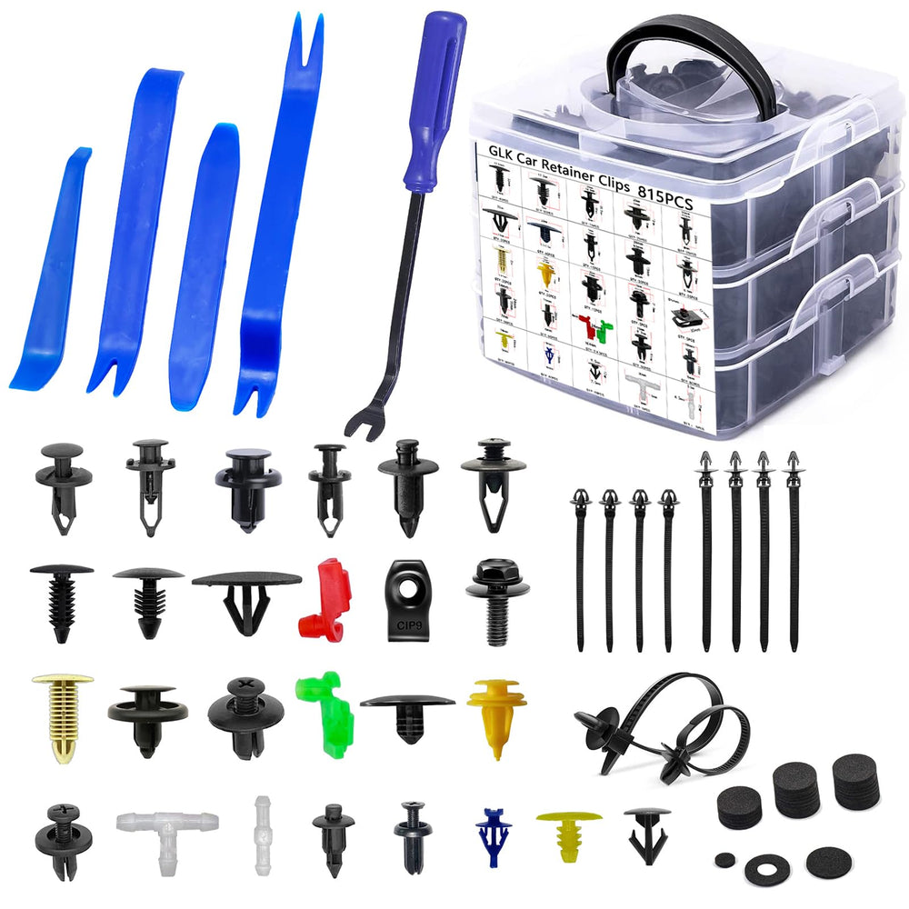 GLK 860pcs car clip kit with universal fit keeps trim panels secure.