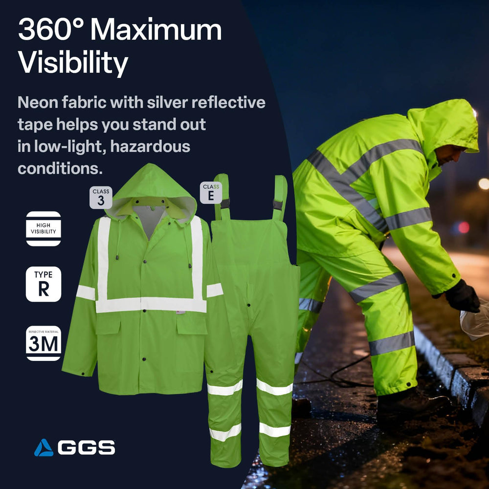 Global Glove FrogWear GLO-8000 bibs front, durable waist-fit with heavy-duty buckles for mobility.