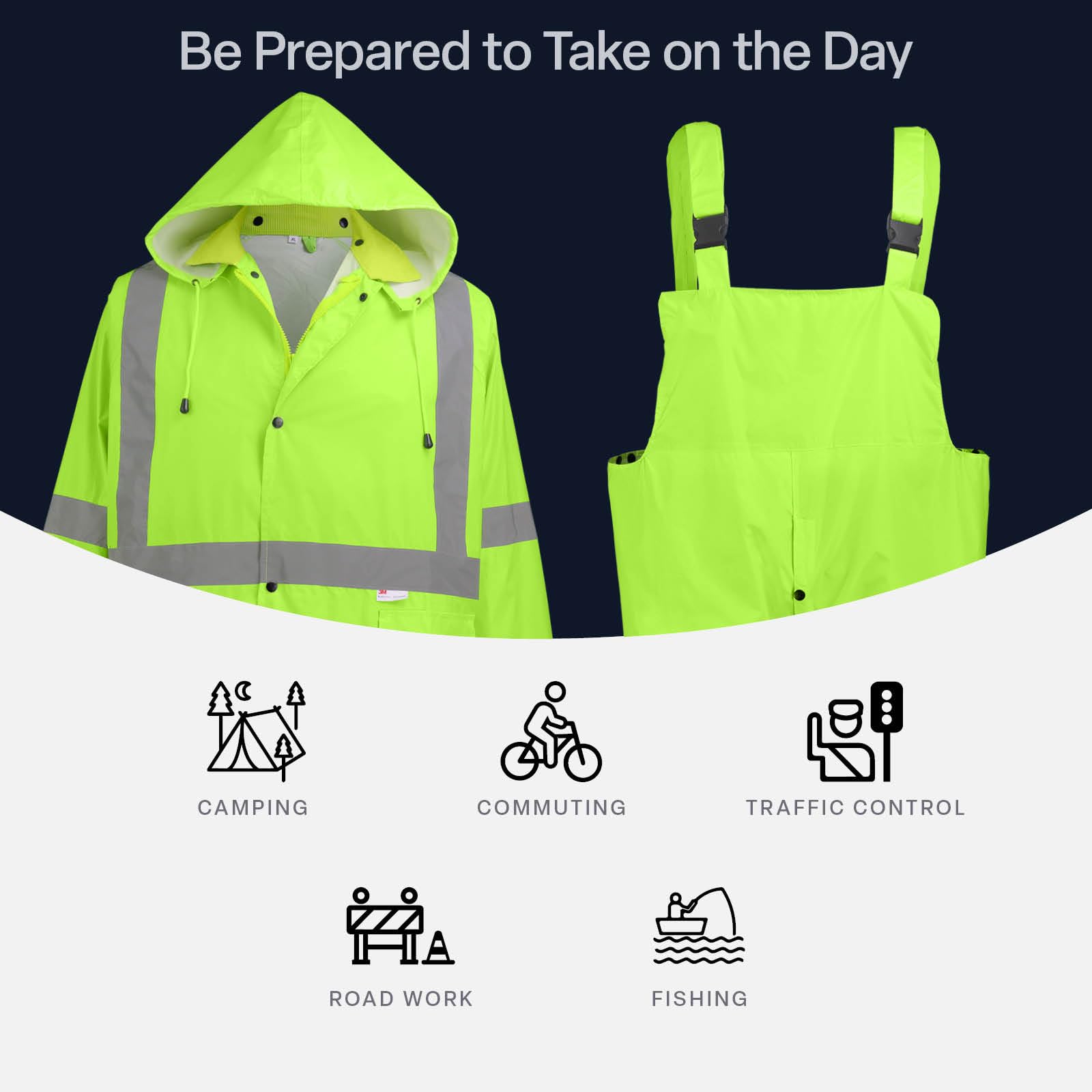Global Glove FrogWear GLO-8000 neon-yellow gear, high-visibility safety for outdoor activities.