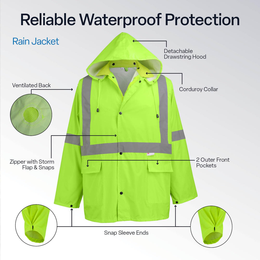 Global Glove GGS rain suit front pockets for storage