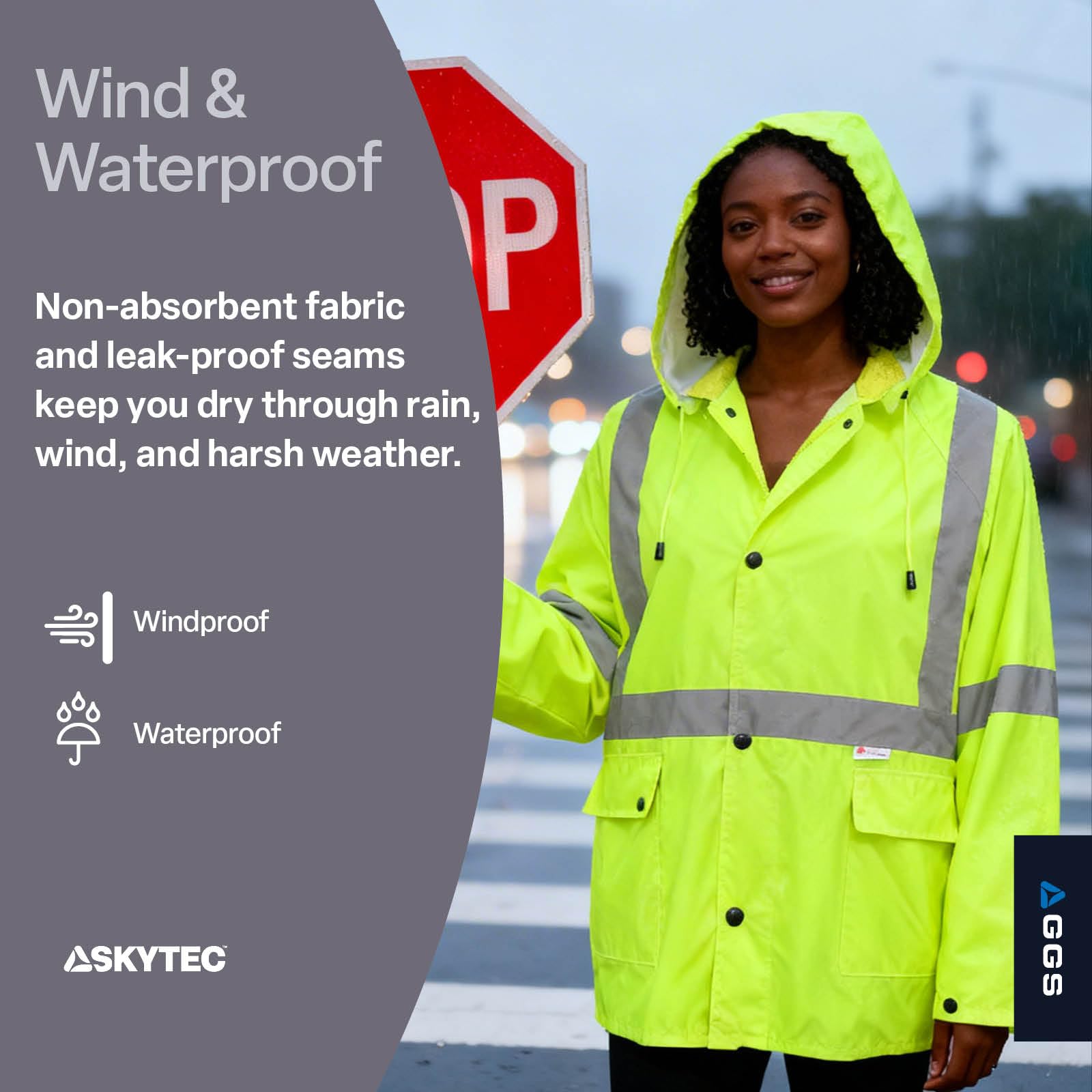 Global Glove GGS rain suit detachable hood for wind protection