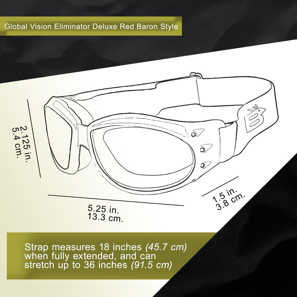 Global Vision Eliminator Deluxe dark-lens goggles for daytime visibility and scratch resistance.