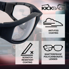 Global Vision Kickback photochromic transition lens adapting to light