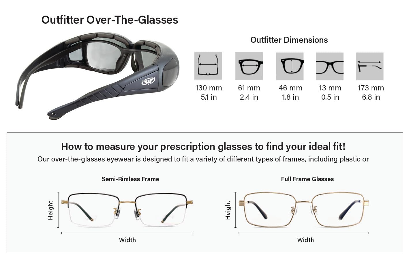 Global Vision Outfitter anti-fog coating keeps lenses clear during humid or high-speed rides.