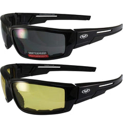 Global Vision Sly sunglasses with smoke lens in gloss black frames for everyday eye protection.