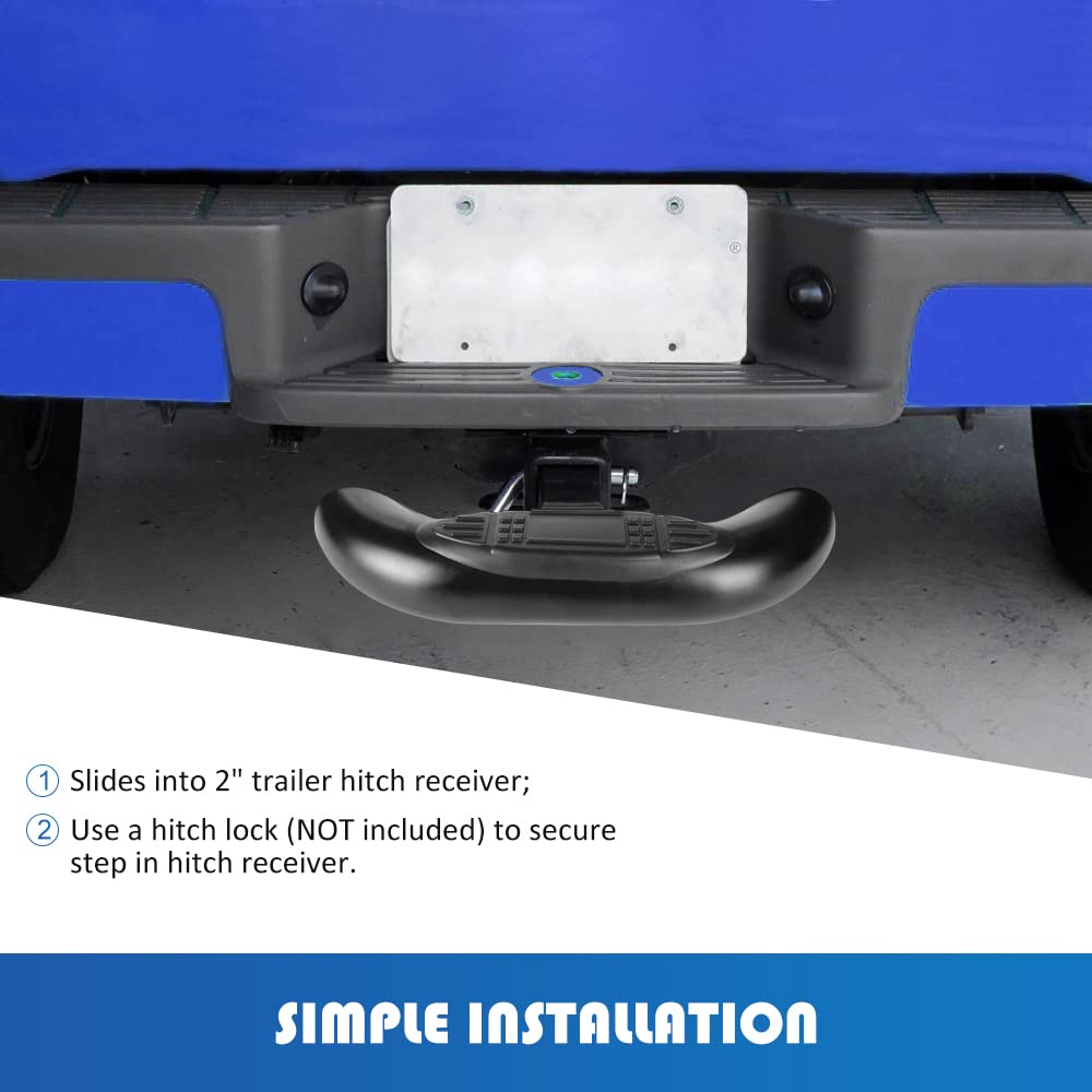 Simple slide-in installation of Globled hitch step