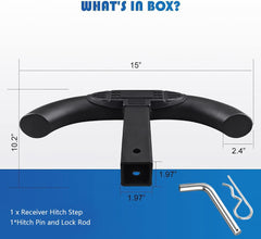 Close-up of non-slip rubber pad on Globled hitch step