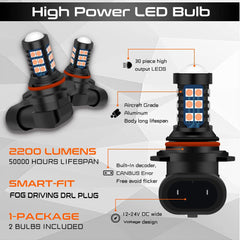GLOFE H10 LED pink purple driving lights boost daytime visibility