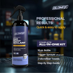 GLOMAX coated car surface highlights a high-gloss showroom finish.