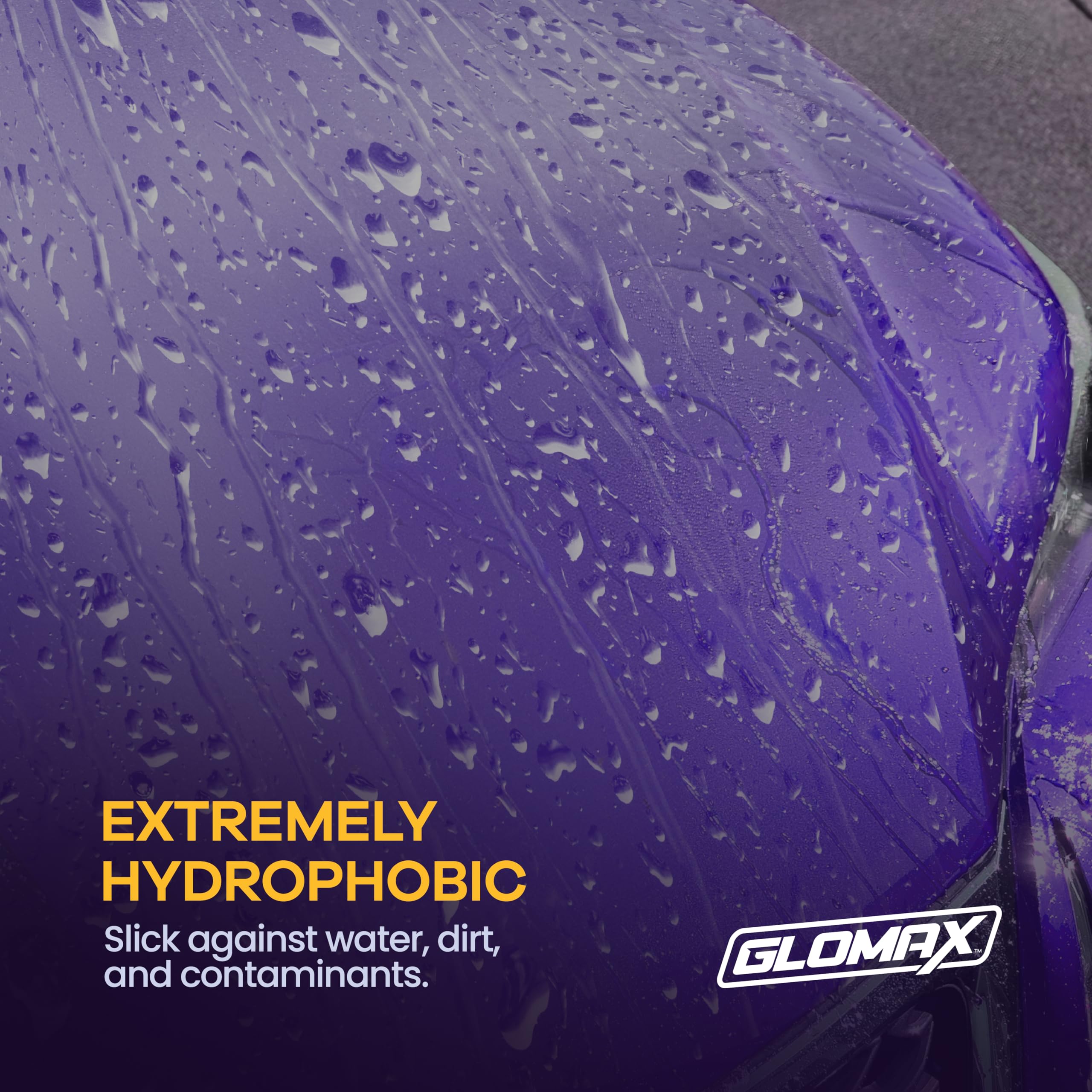 GLOMAX UV protection focus highlights paint defense against sun damage.