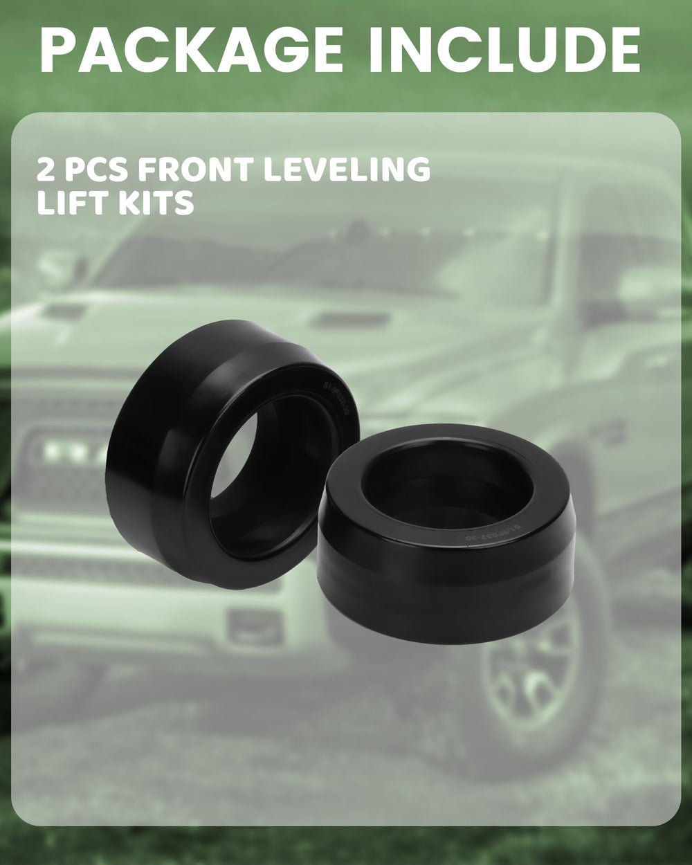 Glorider 3-inch leveling kit installed on Ram 1500 with upgraded stance