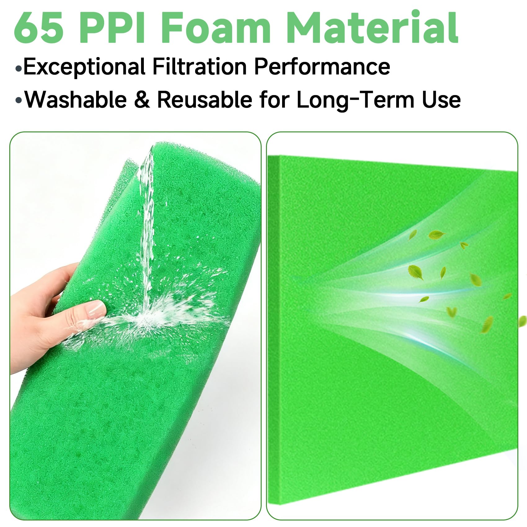 GlowGeek washable foam filter ready for reuse after washing