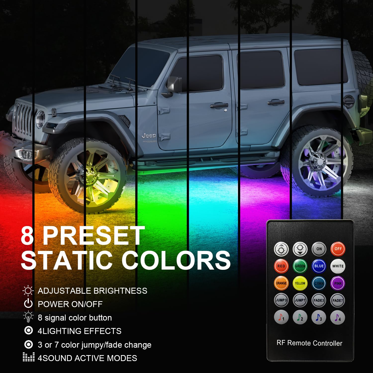 Glowlendra smart app control to customize colors and lighting modes.