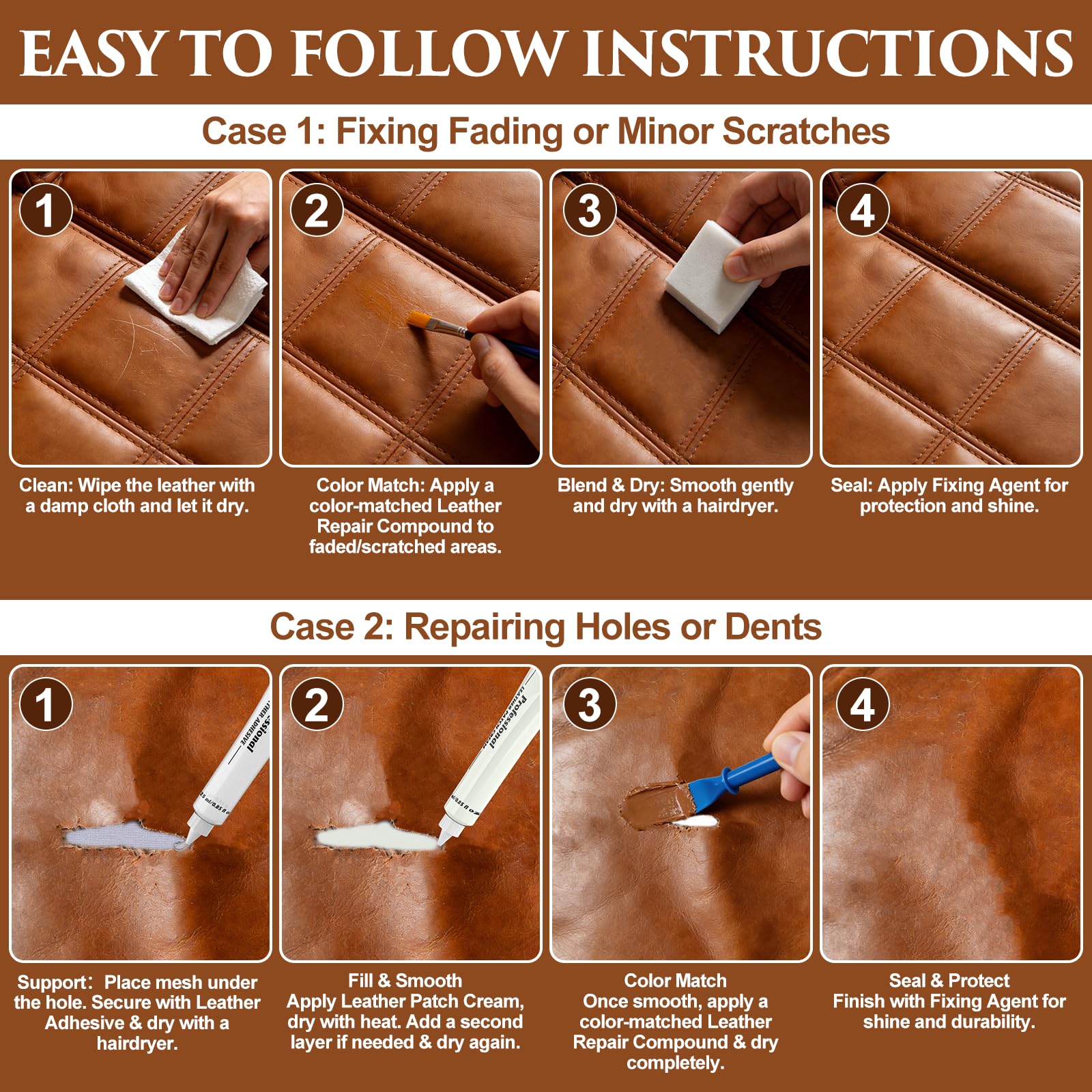 Product kit opened with color-matching guide, demonstrating step-by-step instructions.