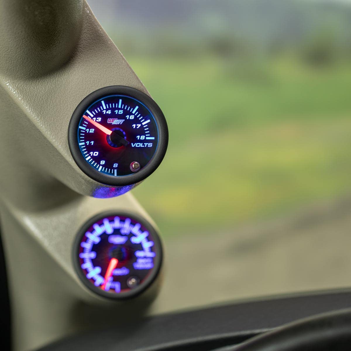 GlowShift volt gauge multi-color display to match dashboard lighting