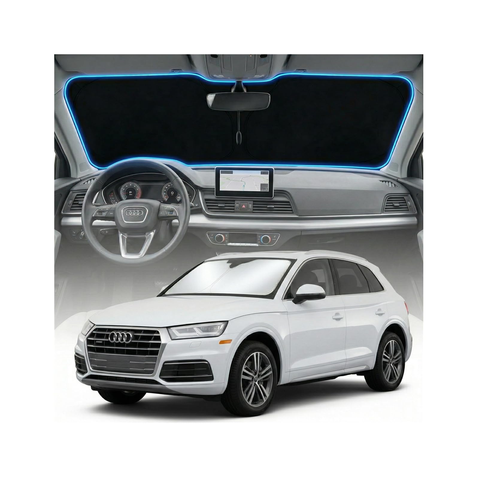 GLSBRCAO Audi Q5 sun shade cover with perfect fit and heat reduction.