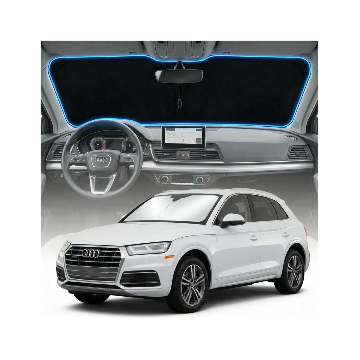 GLSBRCAO Audi Q5 sun shade cover with perfect fit and heat reduction.