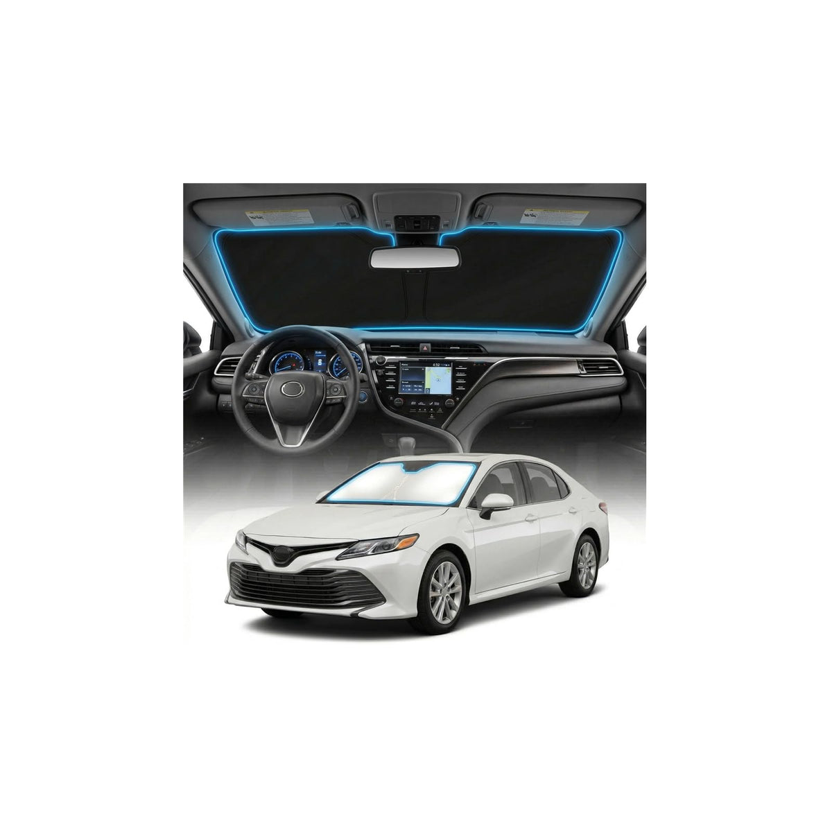 GLSBRCAO Camry sun shade cover protects interior from sun damage.
