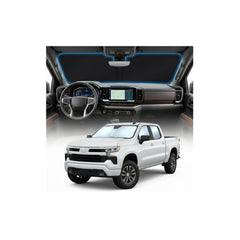 GLSBRCAO Chevy Silverado 1500 sun shade; precise fit for full windshield coverage.