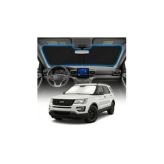 GLSBRCAO Explorer sun shade on windshield reduces glare and heat