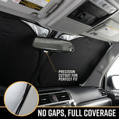 GLSBRCAO Ford Maverick sun shade with custom fit enhances interior comfort.