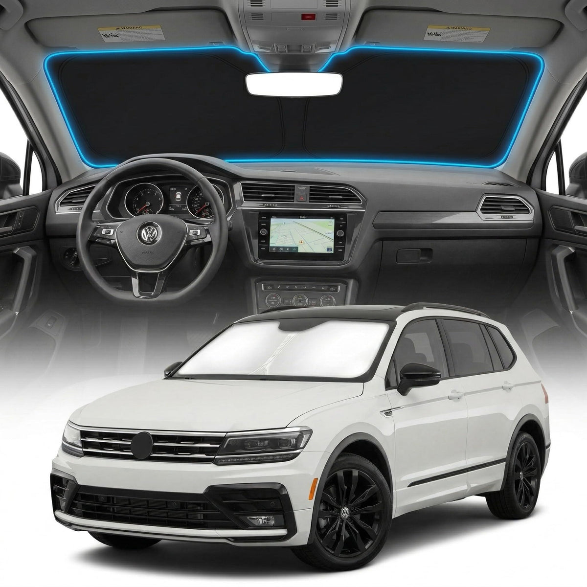 GLSBRCAO Tiguan sun shade front cover shields windshield from sun and heat