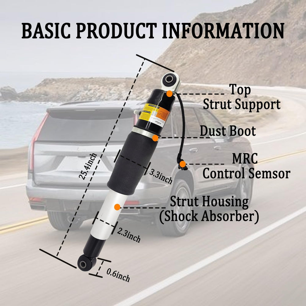 Gluebar rear shock assembly for Yukon XL resists corrosion for longer life