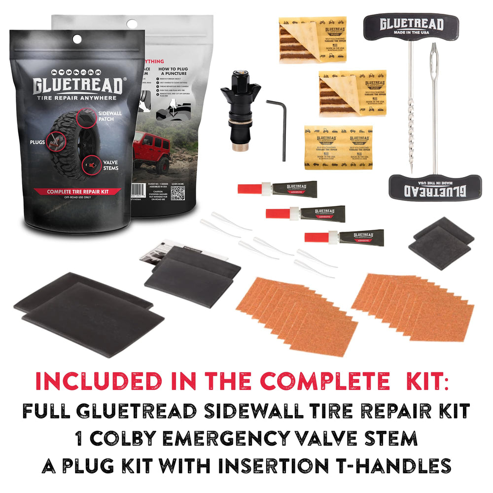 Gluetread aluminum insertion T-handles simplify plug installation on tough tires.