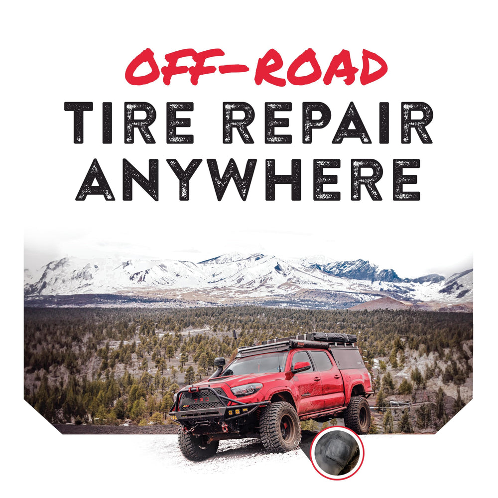 Gluetread emergency on-trail repair without removing tire.
